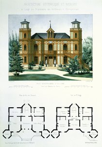 Project for a small country house near Paris, engraved by Walter, plate 7 from 